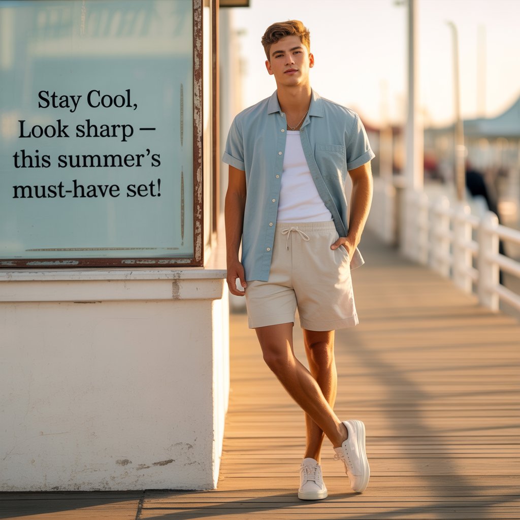 Men’s Summer Short Sleeve Set – Effortless Style, All-Day Comfort.