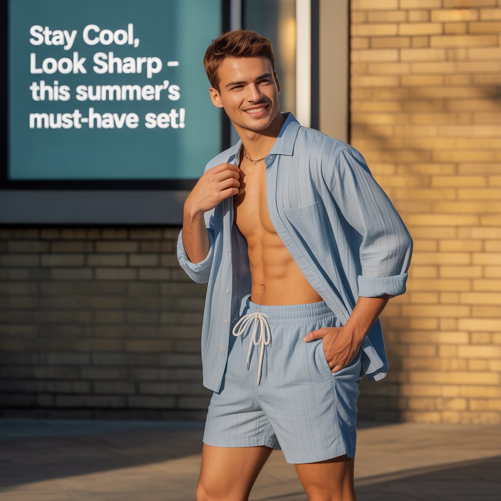Men’s Summer Short Sleeve Set – Effortless Style, All-Day Comfort.