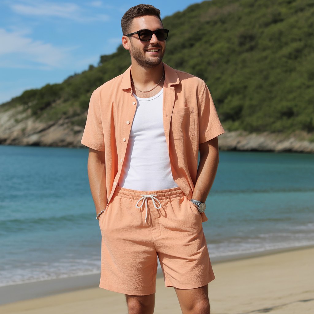 Men’s Summer Short Sleeve Set – Effortless Style, All-Day Comfort.